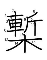 Thứ tự nét chữ 槧