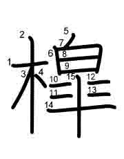 Thứ tự nét chữ 槹