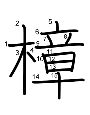 Thứ tự nét chữ 樟