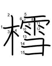 Thứ tự nét chữ 樰