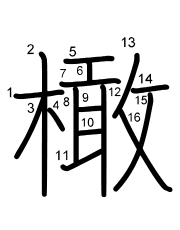 Thứ tự nét chữ 橄