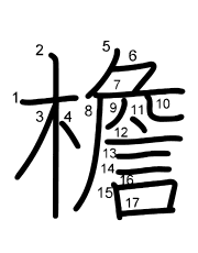 Thứ tự nét chữ 檐