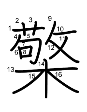 Thứ tự nét chữ 檠