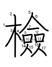 Thứ tự nét chữ 檢