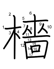 Thứ tự nét chữ 檣