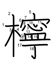 Thứ tự nét chữ 檸