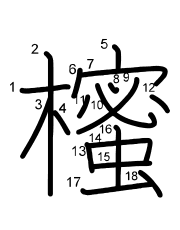 Thứ tự nét chữ 櫁