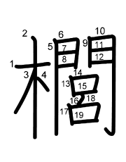 Thứ tự nét chữ 櫚