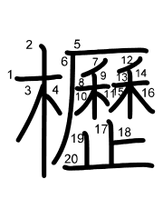Thứ tự nét chữ 櫪