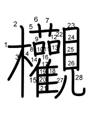 Thứ tự nét chữ 欟