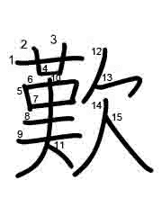 Thứ tự nét chữ 歎