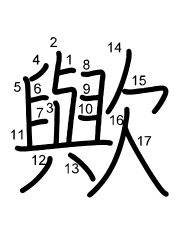 Thứ tự nét chữ 歟