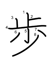 Thứ tự nét chữ 歩