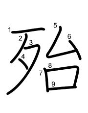 Thứ tự nét chữ 殆