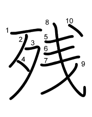 Thứ tự nét chữ 残