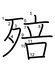 Thứ tự nét chữ 殕