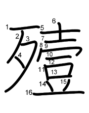 Thứ tự nét chữ 殪