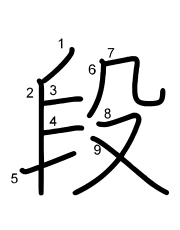 Thứ tự nét chữ 段