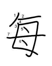 Thứ tự nét chữ 每