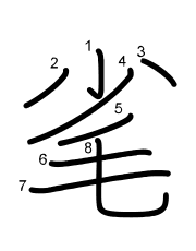 Thứ tự nét chữ 毟