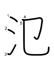 Thứ tự nét chữ 氾