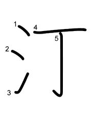 Thứ tự nét chữ 汀