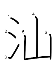 Thứ tự nét chữ 汕