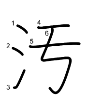 Thứ tự nét chữ 汚