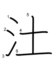 Thứ tự nét chữ 汢
