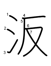 Thứ tự nét chữ 汳