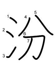 Thứ tự nét chữ 汾