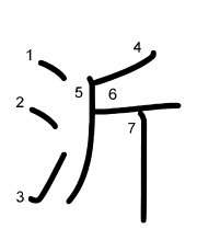Thứ tự nét chữ 沂