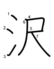 Thứ tự nét chữ 沢