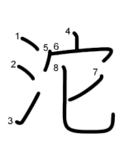Thứ tự nét chữ 沱