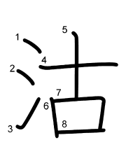 Thứ tự nét chữ 沽