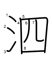 Thứ tự nét chữ 泗