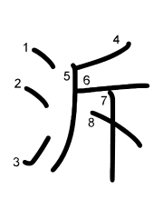 Thứ tự nét chữ 泝