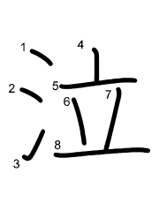 Thứ tự nét chữ 泣