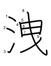 Thứ tự nét chữ 洩