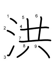 Thứ tự nét chữ 洪