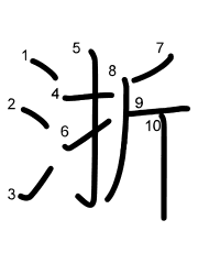 Thứ tự nét chữ 浙