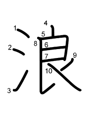 Thứ tự nét chữ 浪