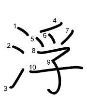 Thứ tự nét chữ 浮