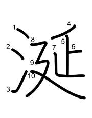 Thứ tự nét chữ 涎