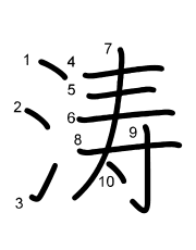 Thứ tự nét chữ 涛