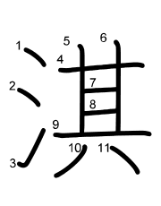 Thứ tự nét chữ 淇