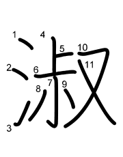 Thứ tự nét chữ 淑
