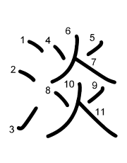 Thứ tự nét chữ 淡