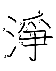 Thứ tự nét chữ 淨