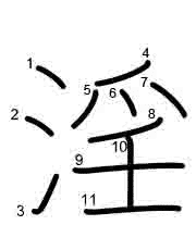 Thứ tự nét chữ 淫